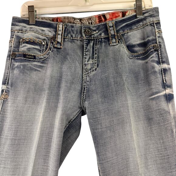 Adiktd Embellished Starched Bootcut Long Jeans Size 8 / 30 x 36 Length - Picture 3 of 9